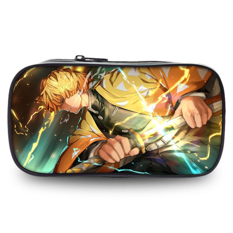 Large Capacity Demon Slayer Pen Bag Stylish Oxford Fabric Stationery Pouch