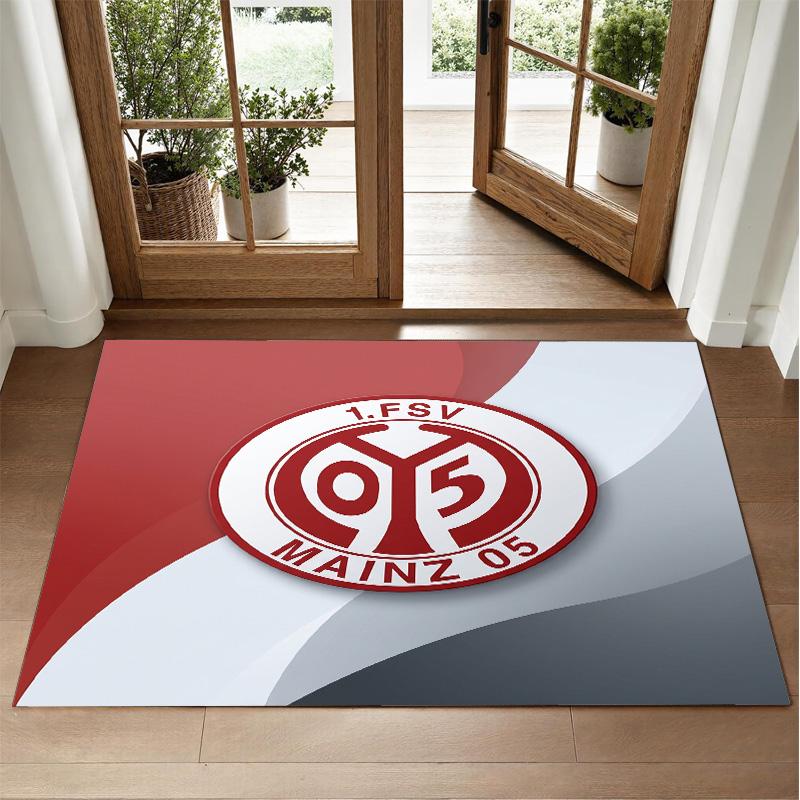 Mainz FC Design Crystal Velvet Rug Soft Decorative Mat for Bedroom Entrance