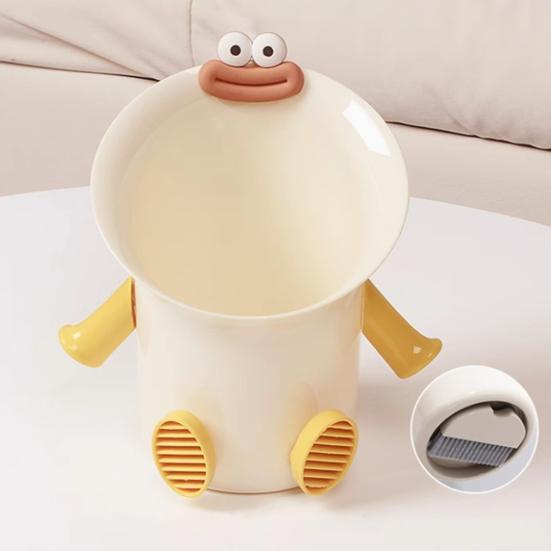 Настольное мусорное ведро Милое мусорное ведро с мини-щеткой для уборки Забавные колбасные губы Маленький мусорный бак для офисного стола туалетного столика