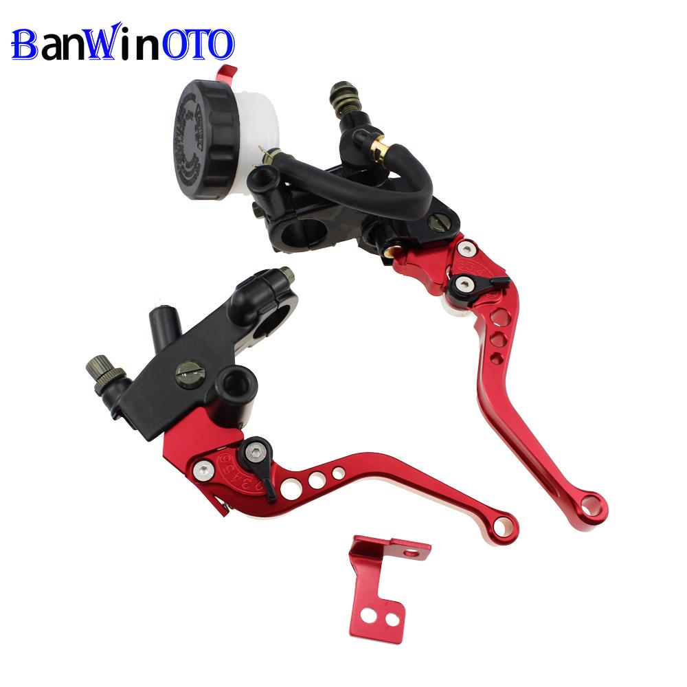 CNC Universal 22mm Motorcycle Front Brake Clutch Master Cylinder Reservoir Set For Honda Suzuki Kawasaki Yamaha