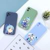 Cute Girl Konosuba Aqua Phone Case For IPhone 14 11 12 13 Pro Max X XR XSMax 6 6S 7 8 Plus SE 2022 Soft Square Color Phone Cover