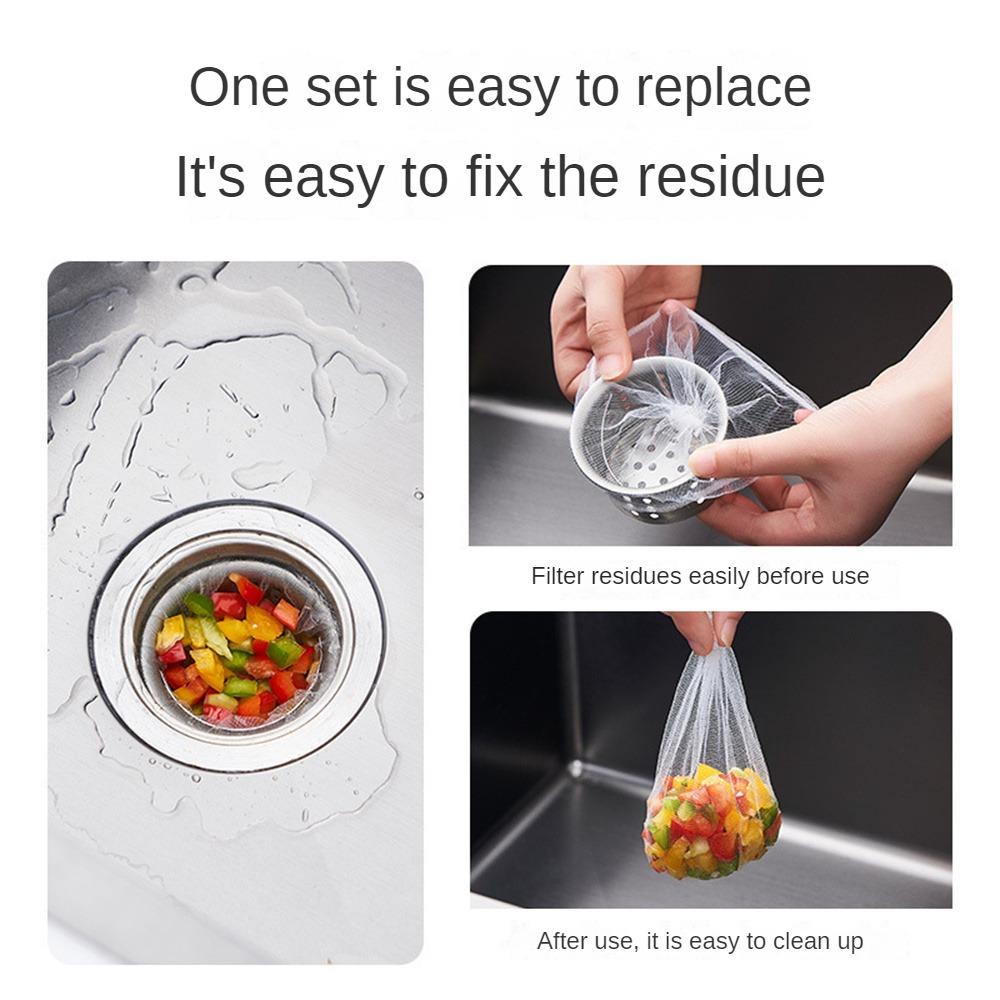 100 шт., фильтр для канализационной воды, одноразовый сетчатый мешок для кухонной раковины, раковина для душа, сетчатый мешок для хранения мусора, фильтр для канализационной воды