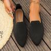 Women's Knitted Flats, Solid Colour Pointed Toe Soft Sole Shoes, Comfortable Daily Wear Flats
