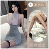 Large size erotic underwear suspender nightdress sexy hip skirt uniform temptation chest teasing nightdress loungewear