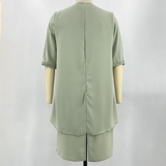 Женское платье из двух частей, праздничная одежда, темперамент, облегающее платье-футляр до колена, уличная одежда