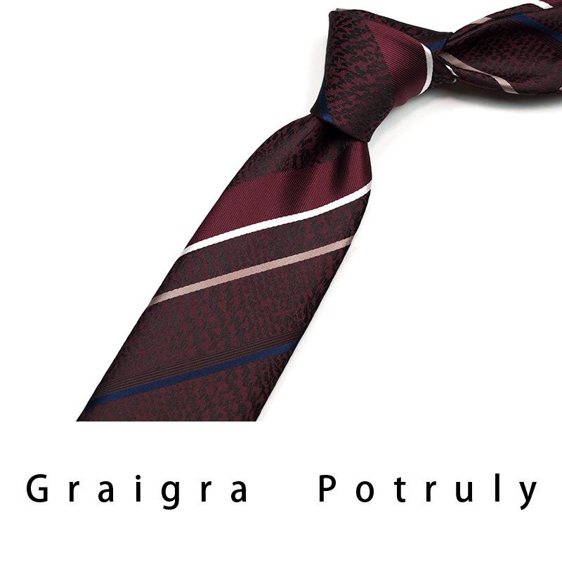 Italian Style Tie Men'S Formal Wear Business Striped Retro Gray Coffee Suit Shirt Pocket Towel Suit