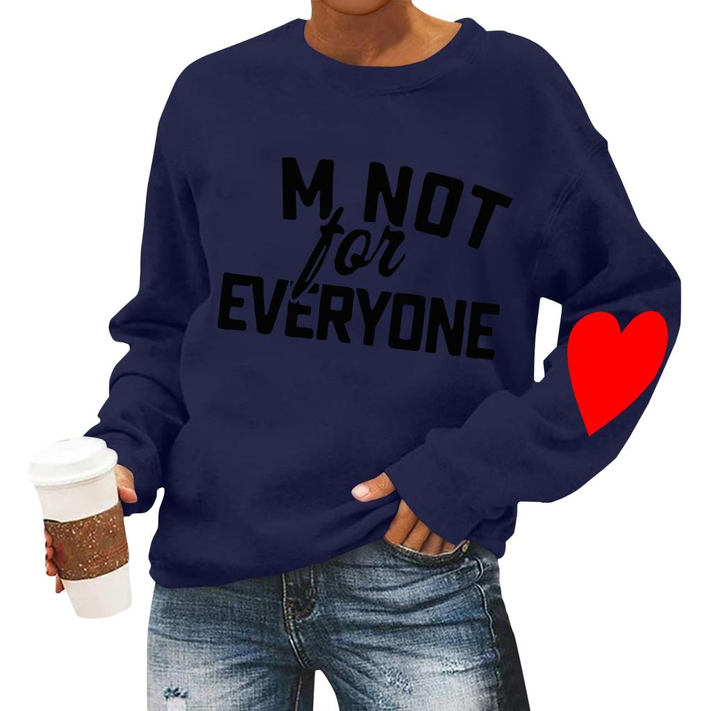 Женская повседневная мода ко Дню святого Валентина с принтом, длинным рукавом, круглым вырезом, толстовки, пуловеры, топы