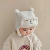 Bear Winter Baby Bonnet Newborn Hat with Earflap Thick Warm Lamb Wool Toddler Hats Infant Beanie Baby Girl Boy Cap 0-12M