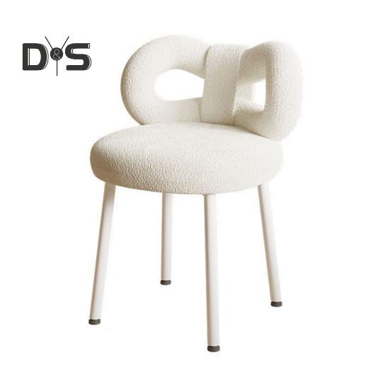 Туалетный столик со спинкой с бантом для гостиной, для женщин и девочек, для спальни, для макияжа, регулируемые подушечки для ног, безрукий туалетный стул, сиденье для бокового столика