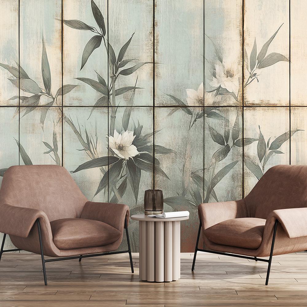 Wallpaper Plant shoots and flowers pastel background