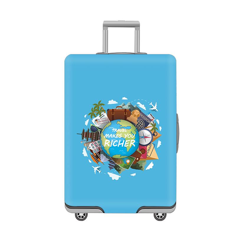 Индивидуальный эластичный чехол для чемодана, утолщенная защита от пыли с напечатанным изображением
