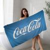 Газированный напиток C-Логотип Coca-Cola Аниме Пляжное полотенце для плавания Мягкое впитывающее кухонное полотенце Детские подарки Для детей Путешествия Кемпинг Тренажерный зал