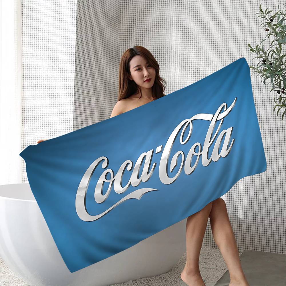 Газированный напиток C-Логотип Coca-Cola Аниме Пляжное полотенце для плавания Мягкое впитывающее кухонное полотенце Детские подарки Для детей Путешествия Кемпинг Тренажерный зал