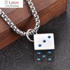 Punk Persnality Cube Lucky Dice Titanium Steel Necklaces For Men Women Couple Friend Fashion Design Gift Jewelry
