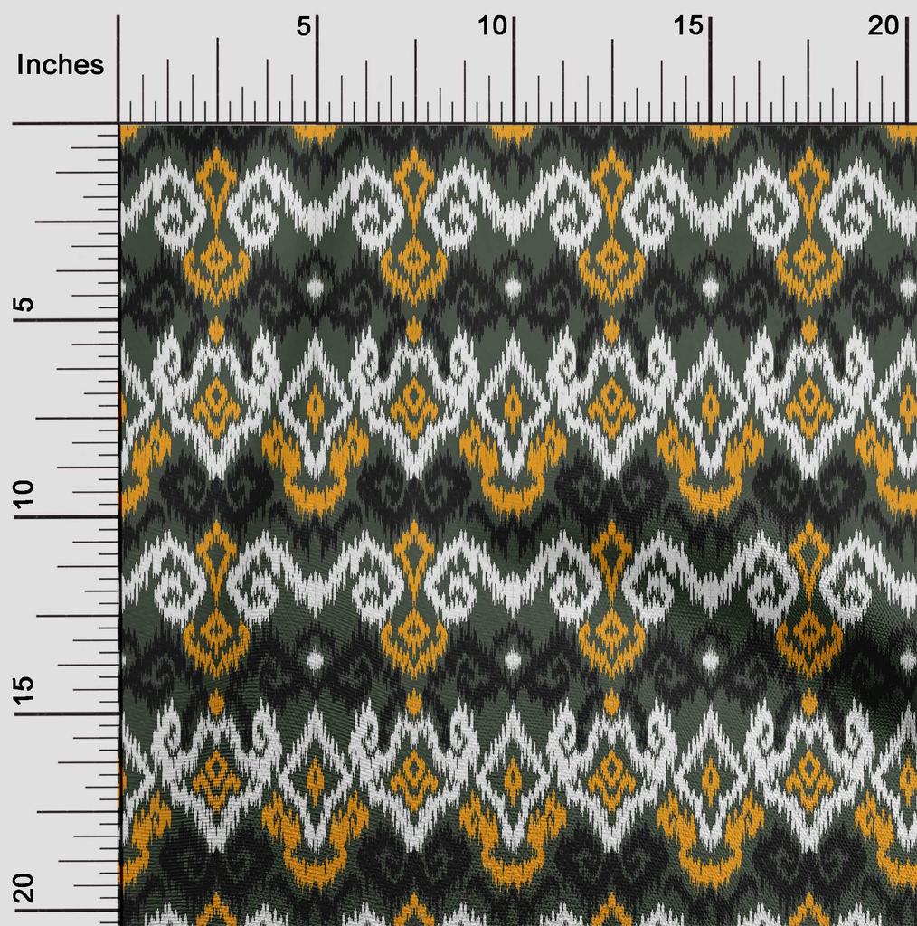 oneOone Ткань Cotton Flex с ромбовидным и вихревым принтом Ikat, ярд 40 дюймов