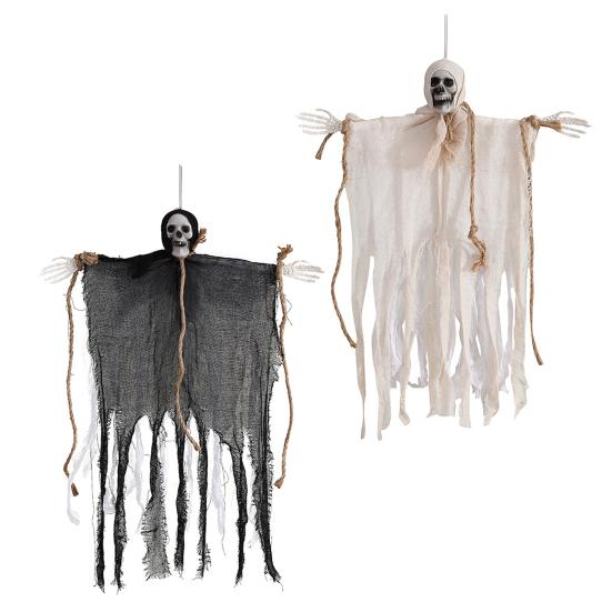 Хэллоуин Подвесной Скелет Призрак Уличный Большой Страшный Мрачный Жнец Жуткий Летающий Призрак Череп для Двора Сада Украшение Дома с Привидениями