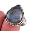 Natural Labradorite Gemstone 925 Solid Sterling Silver Jewelry Ring Size 10 S8G62