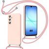 Coque pour Samsung Galaxy A17 5G/4G, Protection Silicone Souple Anti-Rayure avec Bandoulière - Rose