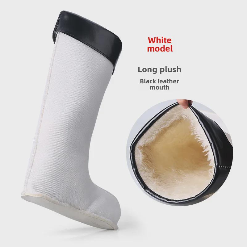 Men's High Tube Warm Rain Boots with Cotton and Velvet Lining