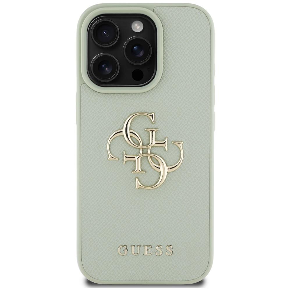 Etui do iPhone 16 Pro Max Guess Grained Big 4G Logo Zielone