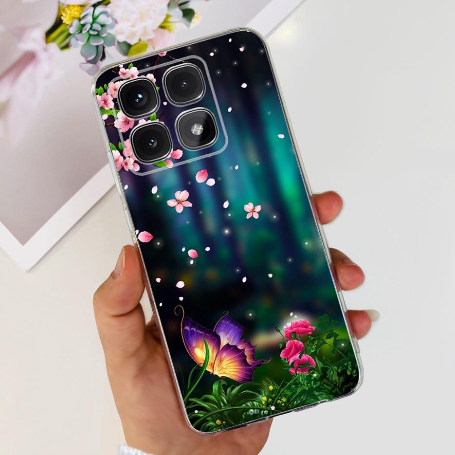Чехол для Xiaomi 14T Pro Стильный чехол с рисунком цветов 6,67'' Прозрачный силиконовый чехол для телефона Для Xiaomi Mi 14T 14TPro Mi14T Мягкий чехол