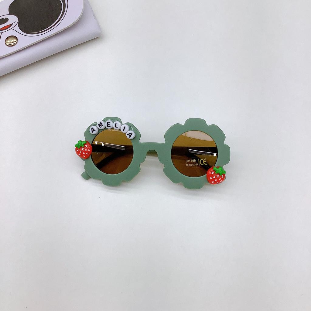 Fashion Children'S Sunglasses Cartoon Cute Strawberry Shape Sun Protection Uv Protection Glasses Children'S Glasses Tide