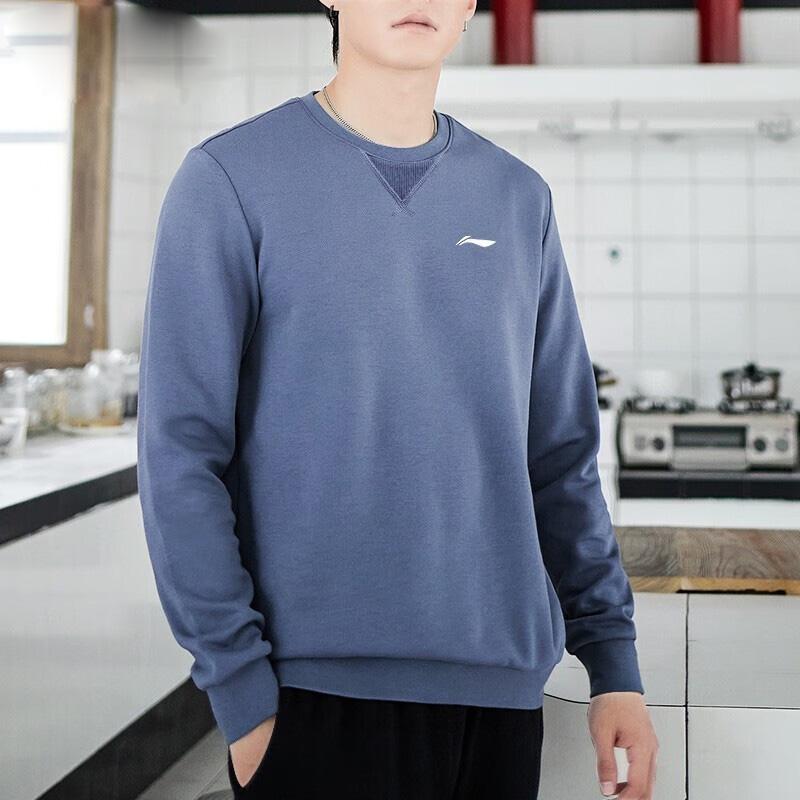 Толстовка Li Ning Plain Logo из флиса с длинными рукавами, унисекс, цвет Firestone-Blue AWDTC25-1