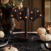Year-round Gothic Accent Halloween Witch Lantern, Resin Tabletop Decor with Warm Glow, Spooky Centerpiece Dark Themed Room Light for Shelf Desk Party,