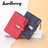 Женский короткий кошелек Baellerry Модный складной кошелек из искусственной кожи, бифолд, студенческий кошелек для монет на молнии, держатель для карт