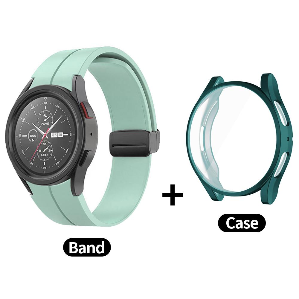 Чехол+Ремешок для Samsung Galaxy Watch 4/5/6 40мм 44мм Всесторонний Мягкий ТПУ Защитный Чехол для Galaxy Watch6 Classic 43мм 47мм Ремешок