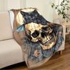 1 Piece Blanket Skeleton And Cat Car Interior Blanket Suitable For All Seasons Cozy Warm Soft Blanket Suitable For Sofa Bed Travel Camping Living Room