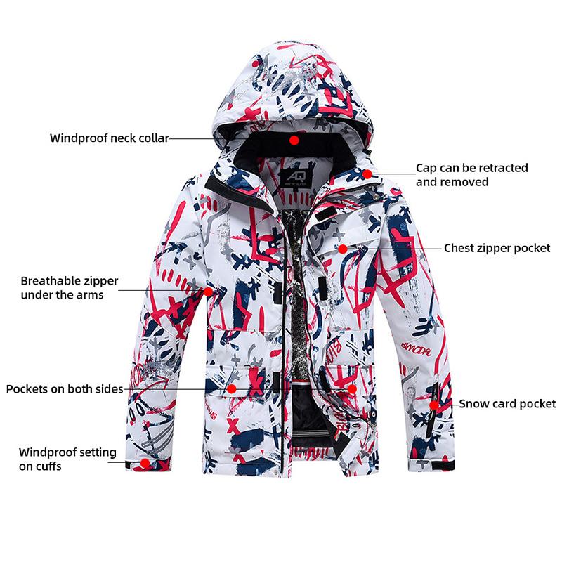 Women Men Ski Jacket Hiking Mountain Thicken Plus Size Fleece Ski-wear Waterproof Snowboard Jacket