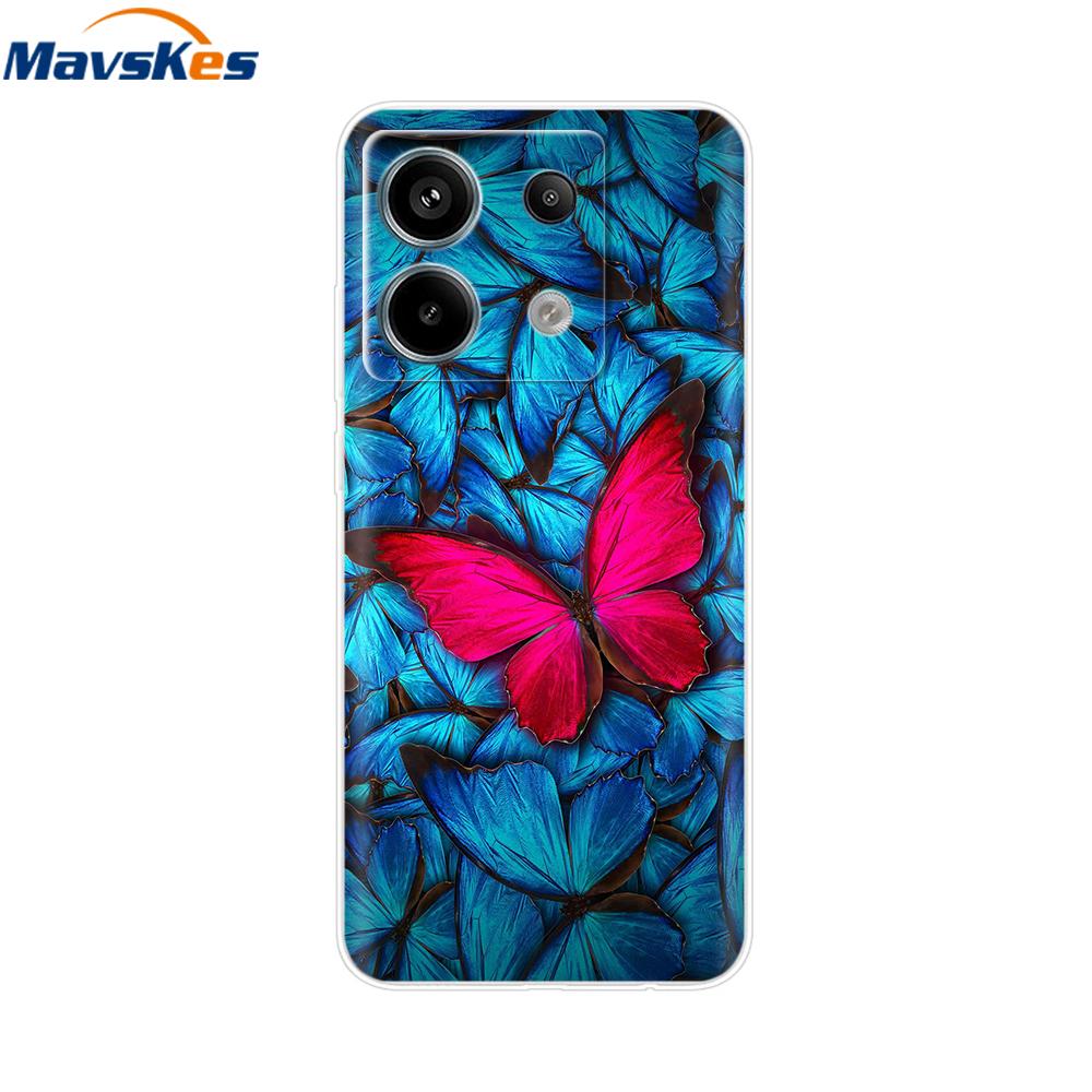 Чехол для телефона Xiaomi Redmi Note 13 Pro 5G Задняя крышка Милый Ударопрочный Мягкий Прозрачный Силикон ТПУ Для Redmi Note13 Note 13 Pro Funda