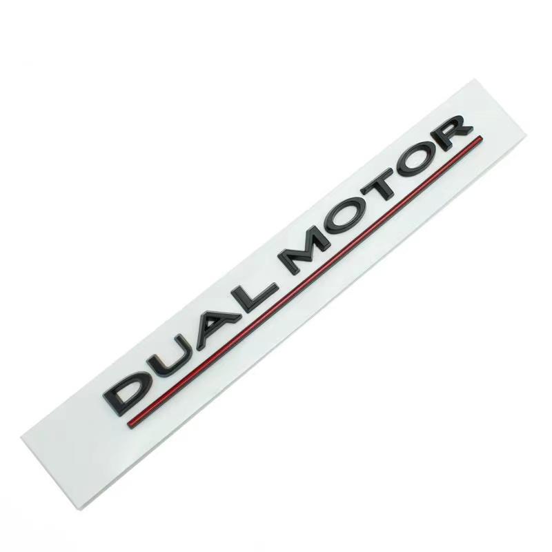3D Raised DUAL MOTOR Underlined Letters Emblem for Tesla Model 3 Y X S Car Styling High Performance Trunk Badge Sticker