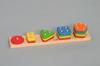 Akabane Colorful Shapes M724 Shape-Matching Puzzle, Wooden Educational Toy, Color and Shape Matching