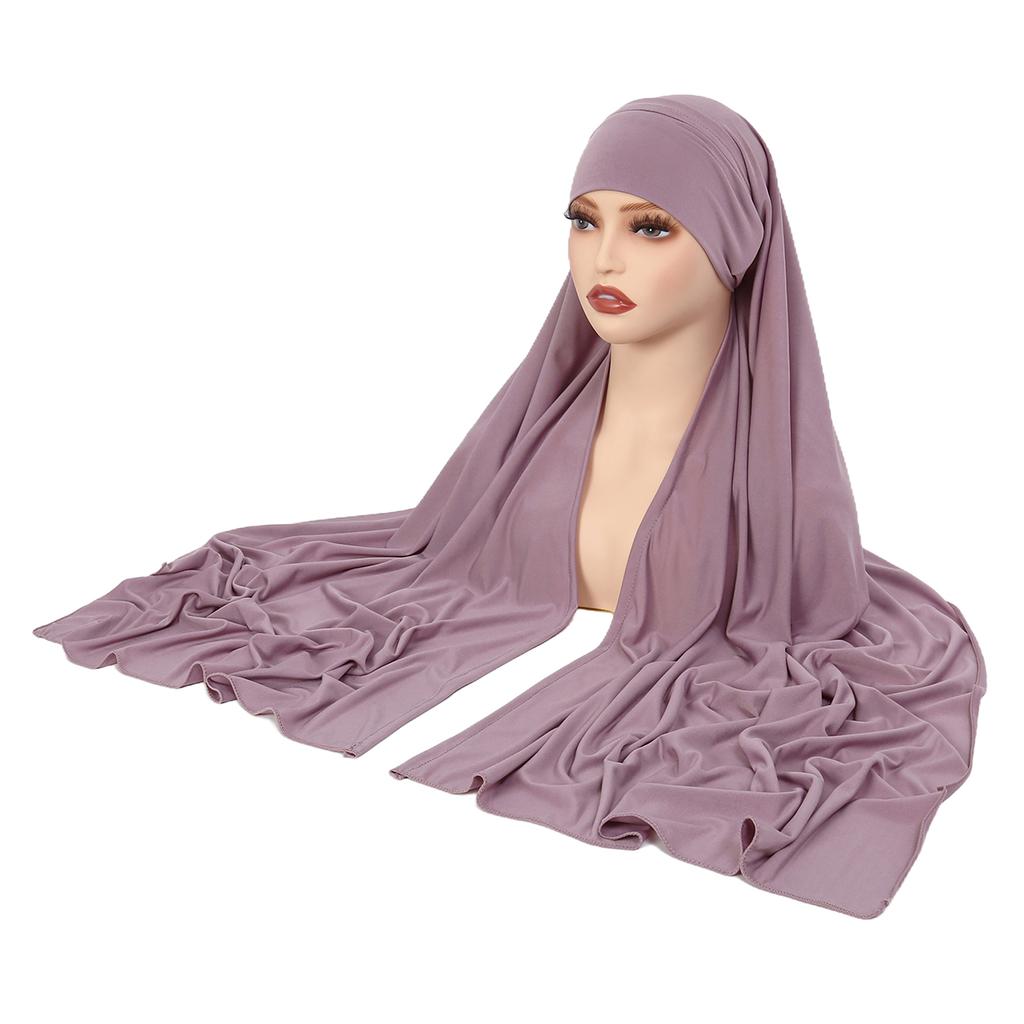 Muslim Women Long Scarf Pull On Ready Wear Instant Hijab Chemo Cap One Piece Amira Head Wrap Turban Femme Shawl Bandanas Scarves
