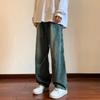 Новые джинсы мужские свободные и универсальные осенне-зимние повседневные брюки износостойкие выстиранные прямые брюки мужские