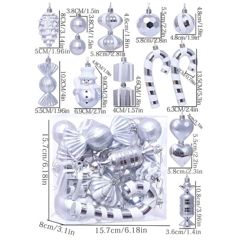 Сердце Рождественский подвесной шар Набор Конфетная трость Веселая рождественская елка Декор Домашний рождественский декор