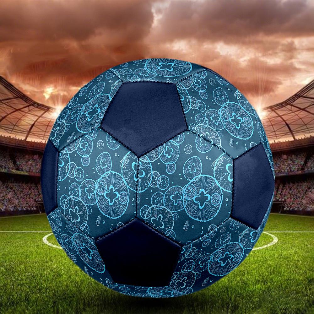1PC Blue Mushroom Soccer Ball Size 5 Football Machine Sewn Indoor/Outdoor Universal Football A35