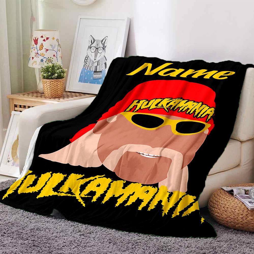 Customiz Name Personality Hulk Hogan Blanket Soft &Warm Sofa Office Bed Travel Lunch Break Blanket, Gift Suitable All Seasons
