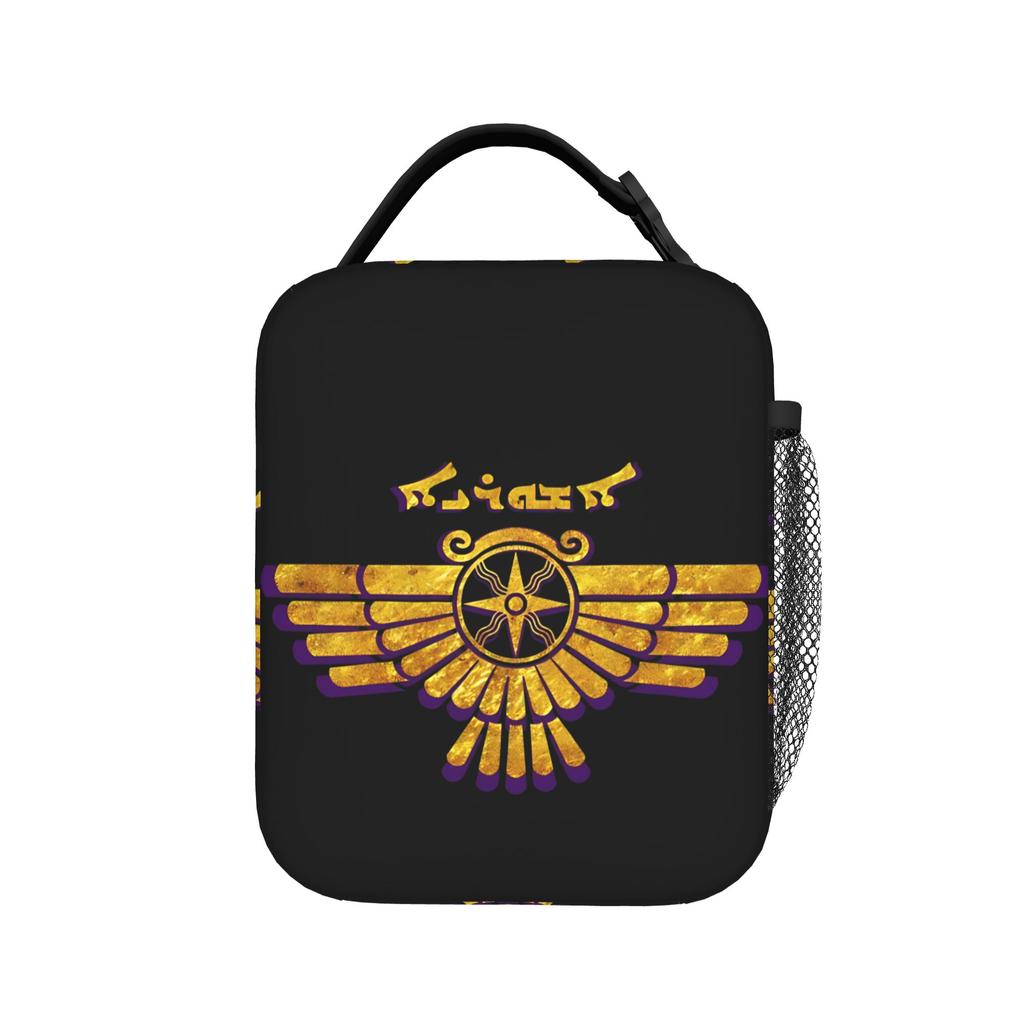 Gold Assyrian Flag Lunch Bag Aesthetic Lunch Box For Men Office Cooler Bag Oxford Thermal Lunch Bags