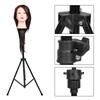 Adjustable Training Mannequin Head Tripod Stand Manikin Wig Holder Carry Bag