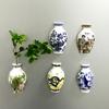 Керамический магнит на холодильник в китайском стиле с синими цветами, домашний декор, маленький ваза на магнитах для холодильника, милый домашний декор