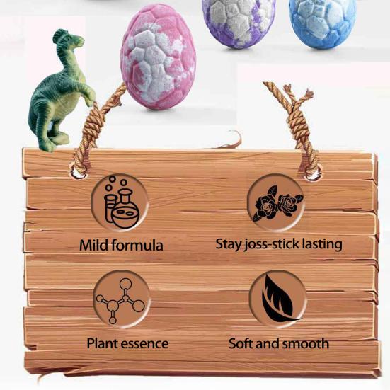 6 шт. шариков соли для ванны, нежная формула, длительный аромат, милое яйцо динозавра, бомбочки для ванны в ванной, подарок на день рождения