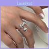 Элегантное корейское серебряное кольцо S925 с бантом и сердцем, регулируемое, для женщин. Идеально подходит для модных мероприятий.