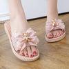 Женская мода милые легкие противоскользящие весенние шлепанцы с открытым носком и розовым бантом женские классические домашние уличные шлепанцы ab764