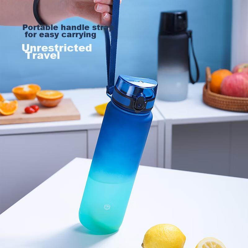 Original Sports Water Bottle, Tritan Water Bottle, Sports Water Jug, Large Capacity, Convenient to Carry Outdoors, Blue And Green Gradient, 1L