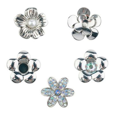 Цветок Форма Сплав Цинка Акрил Аксессуары для Обуви Унисекс Пара Серебристый