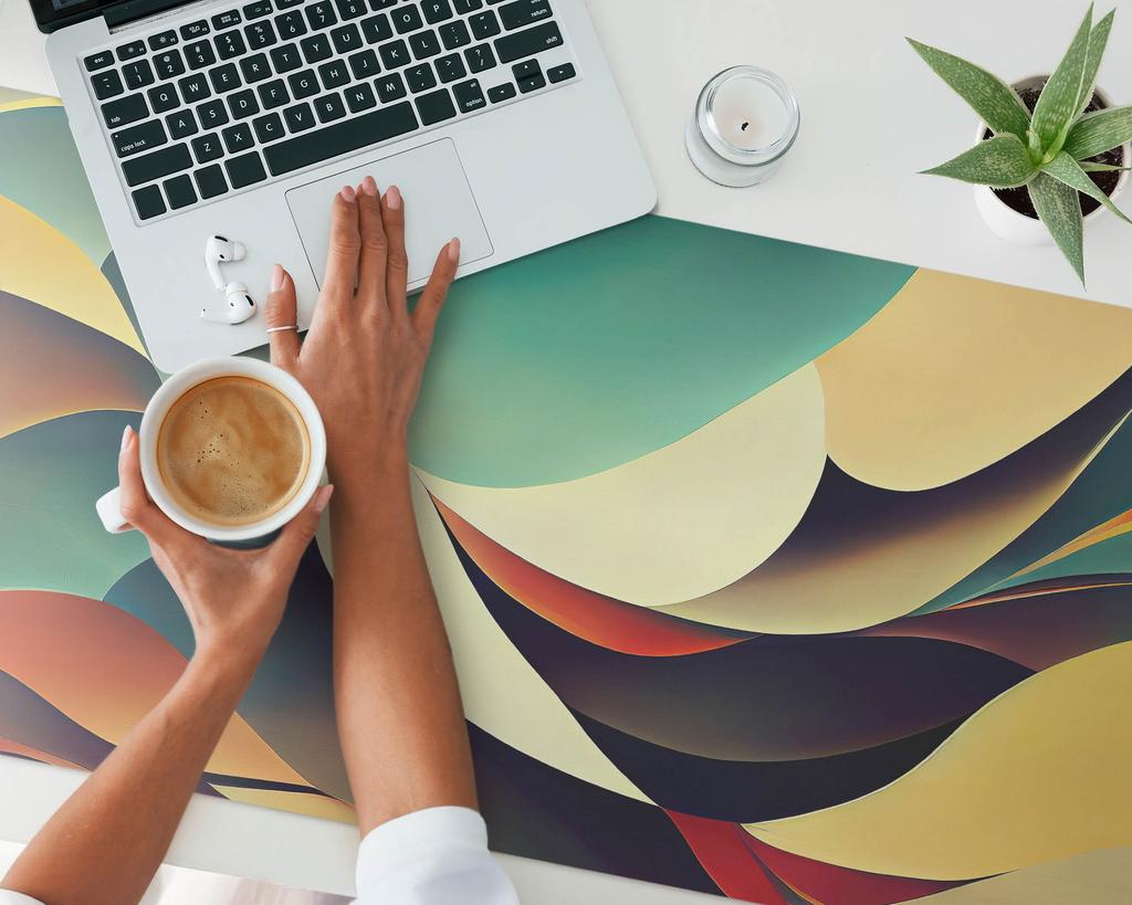 Designer Protective Laptop Pad Abstract Waves 120x60 cm