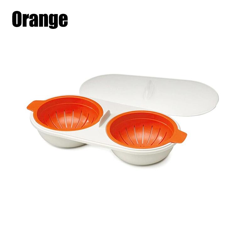 1Pcs Mini Double Egg Cooker Creative Tableware Microwave Oven Egg Steamer Double Layer Steam Egg Bowl with Lid Kitchen Gadgets